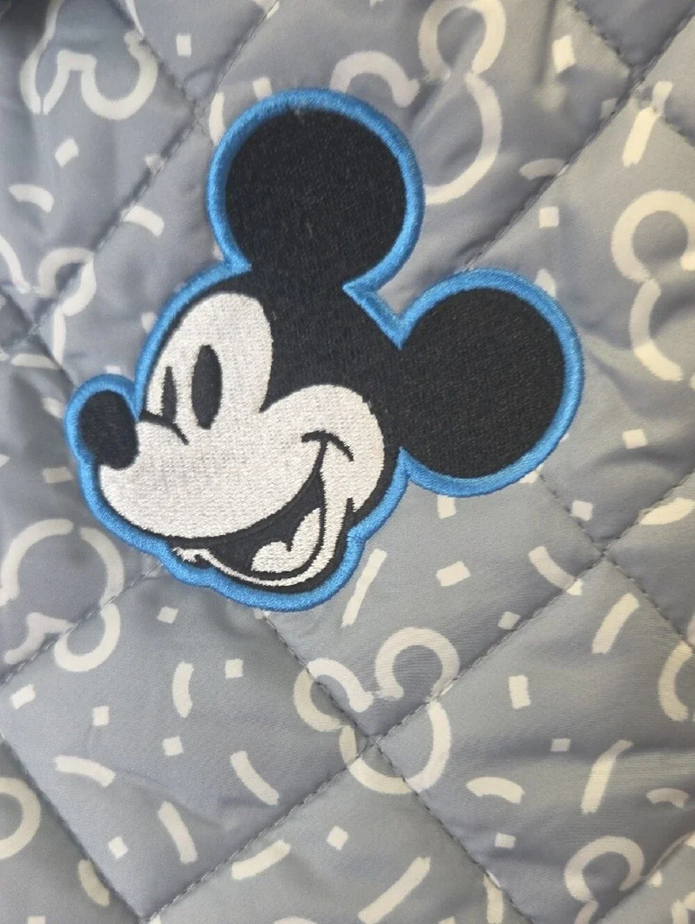 Disney Gray & Blue Mickey Quilted Pet Coat SZ XXL